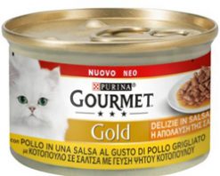 Purina gourmet η απόλαυση της σάλτσας με κοτόπουλο & γεύση ψητού κοτόπουλου 85 gr