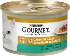 Purina gourmet gold με κομμάτια κουνέλι & καρότα 85 gr