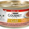 Purina gourmet "η απόλαυση της σάλτσας" με σολομό & γεύση ψητού σολομού 85 gr