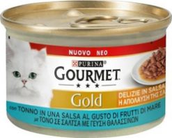 Purina gourmet "η απόλαυση της σάλτσας" με τόνο & γεύση ψητού τόνου 85 gr