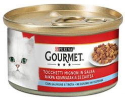 Purina gourmet με κομμάτια πέστροφας και σολομού 195 gr